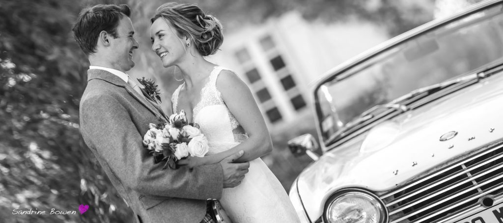 Photo de mariage en noir et blanc à Pau